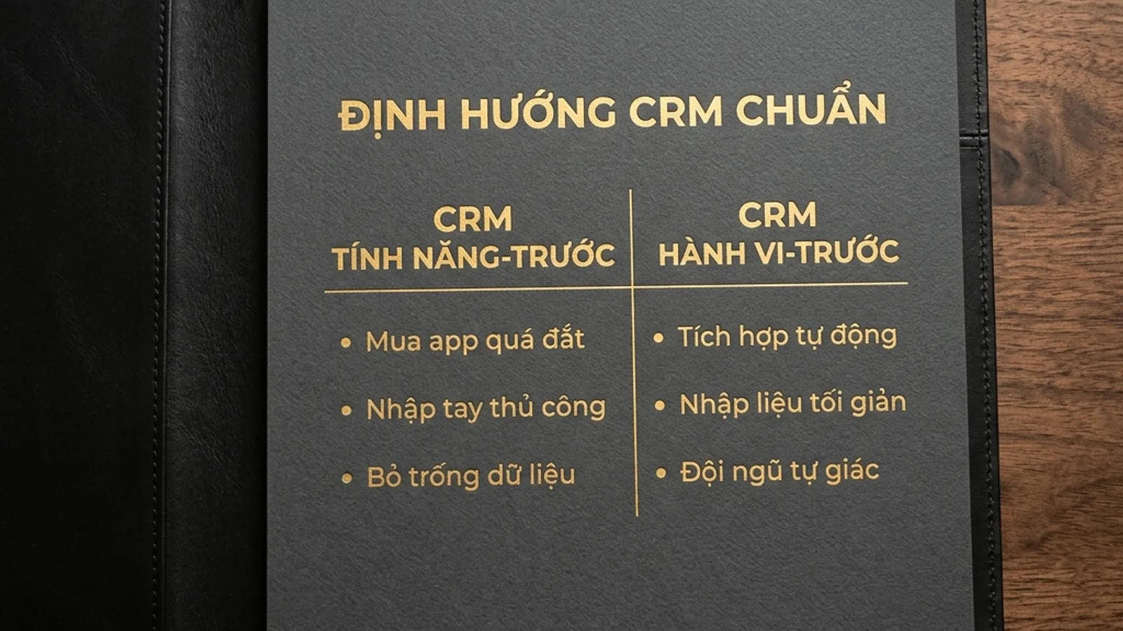 Bảng so sánh hai tư duy triển khai CRM của SME