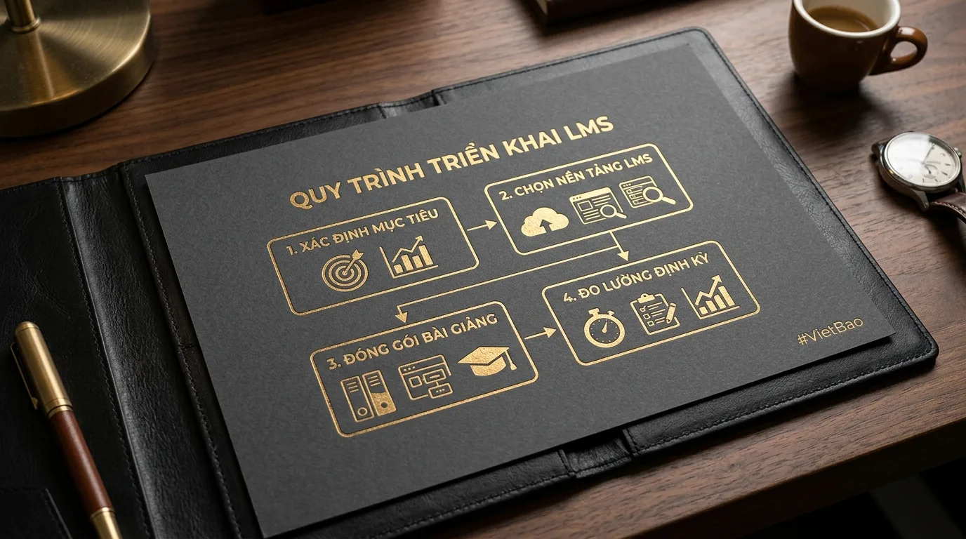 Quy trình 4 bước triển khai hệ thống đào tạo nội bộ LMS hiệu quả cho doanh nghiệp SME