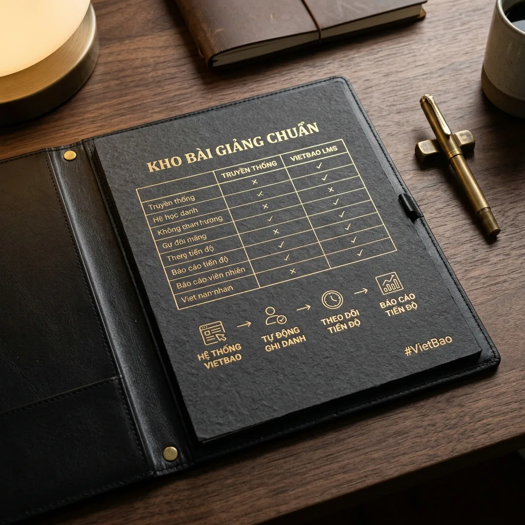Hệ thống LMS tích hợp dập nhũ vàng tiếng Việt