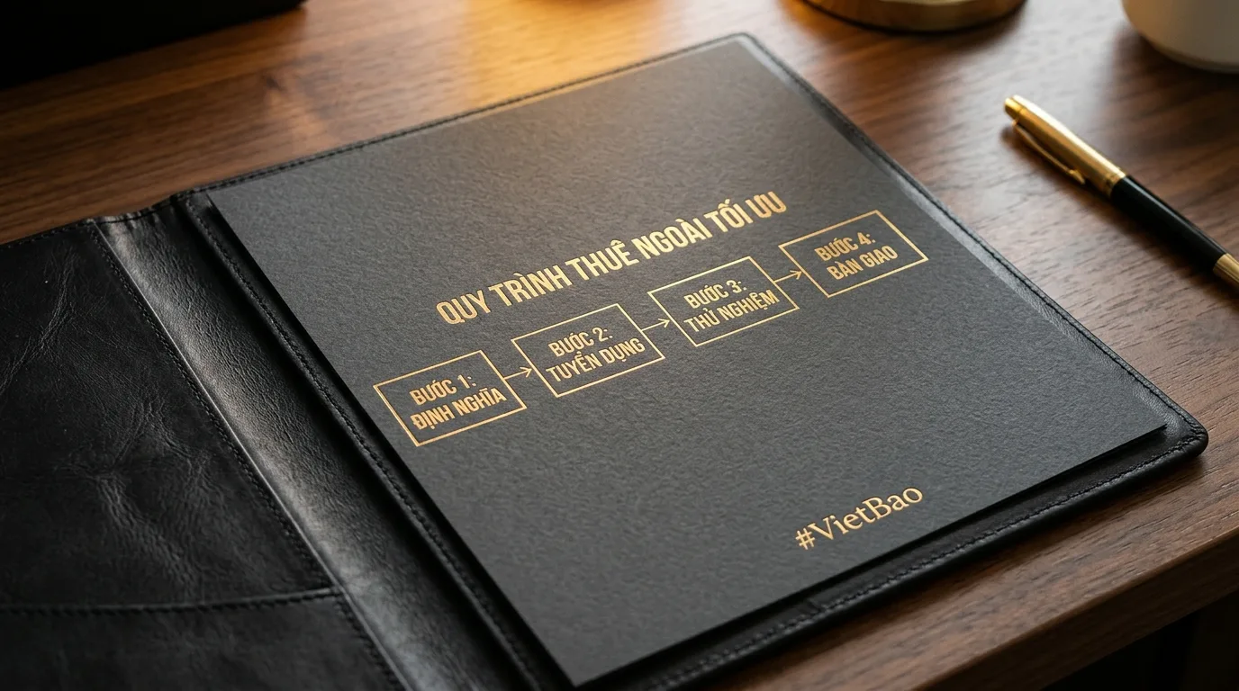 Sơ đồ quy trình 4 bước thuê ngoài tối ưu cho solopreneur
