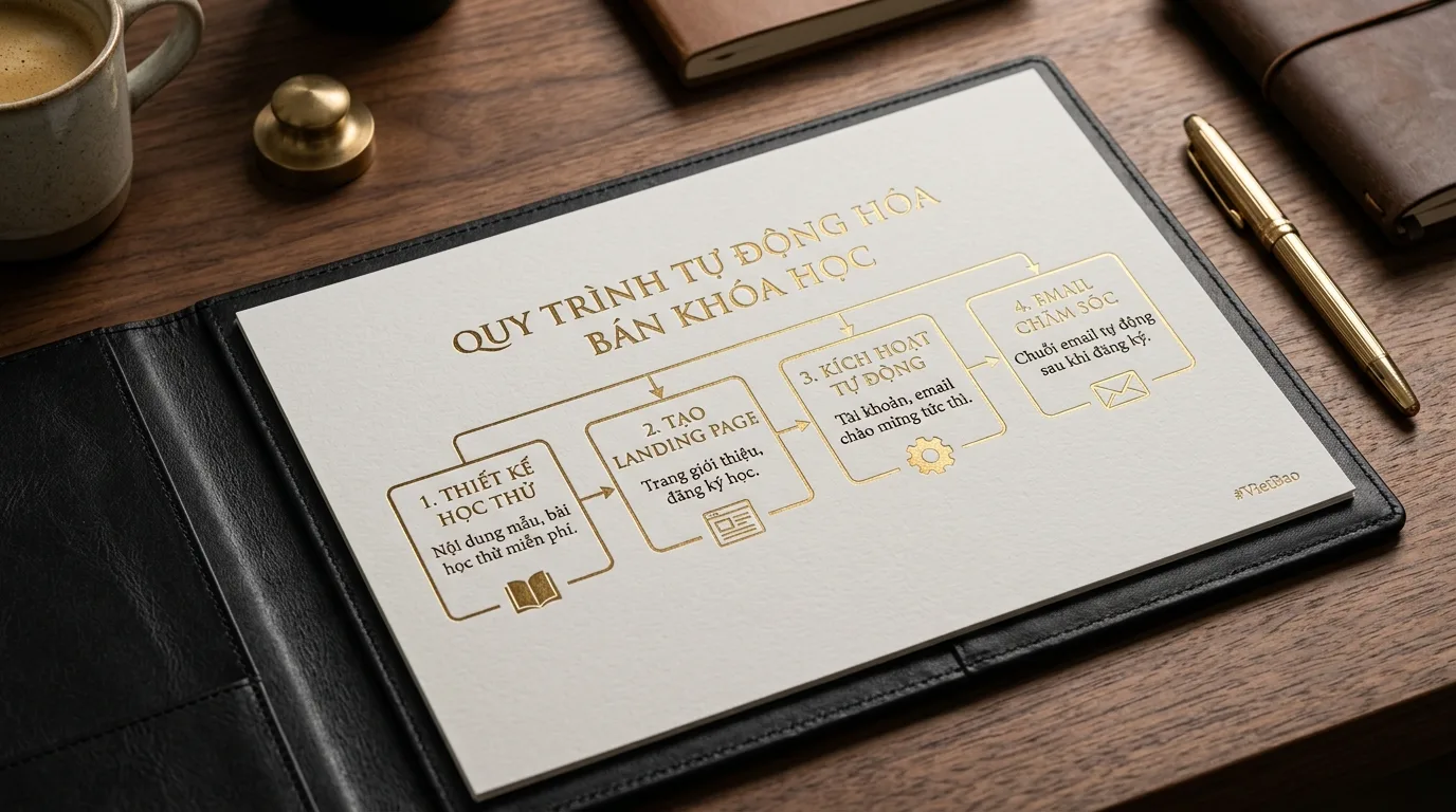 Quy trình 4 bước tự động hóa bán khóa học trực tuyến dành cho nhà sáng tạo nội dung Course Creator