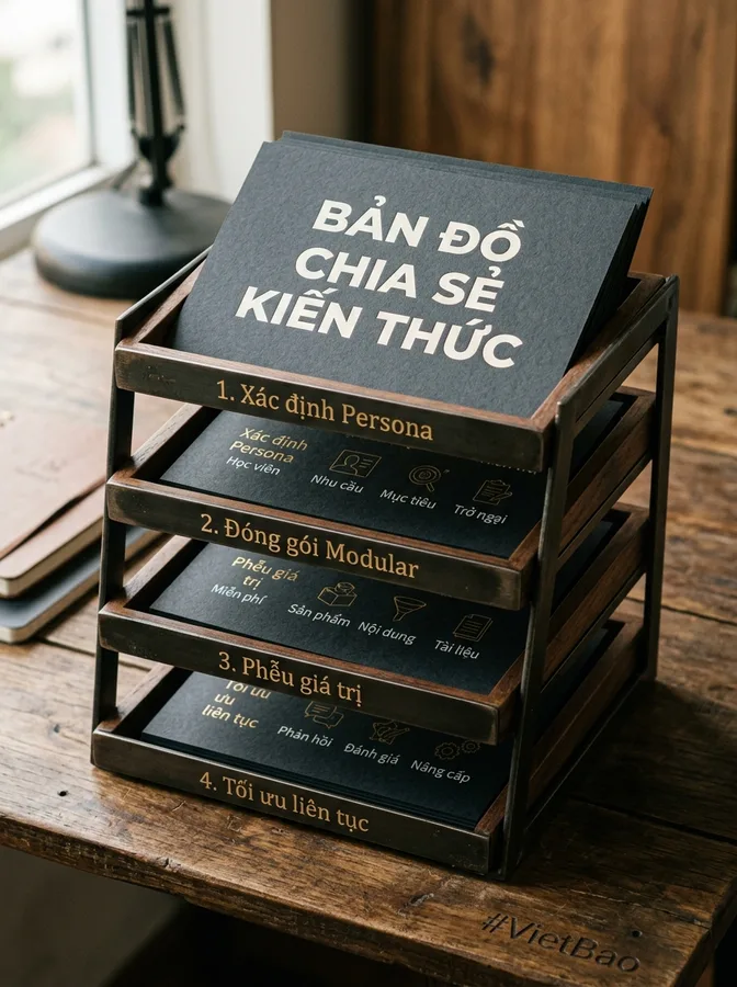 Minh họa: Bản đồ 4 bước thực thi: Tự tin chia sẻ kiến thức chạm triệu độc giả