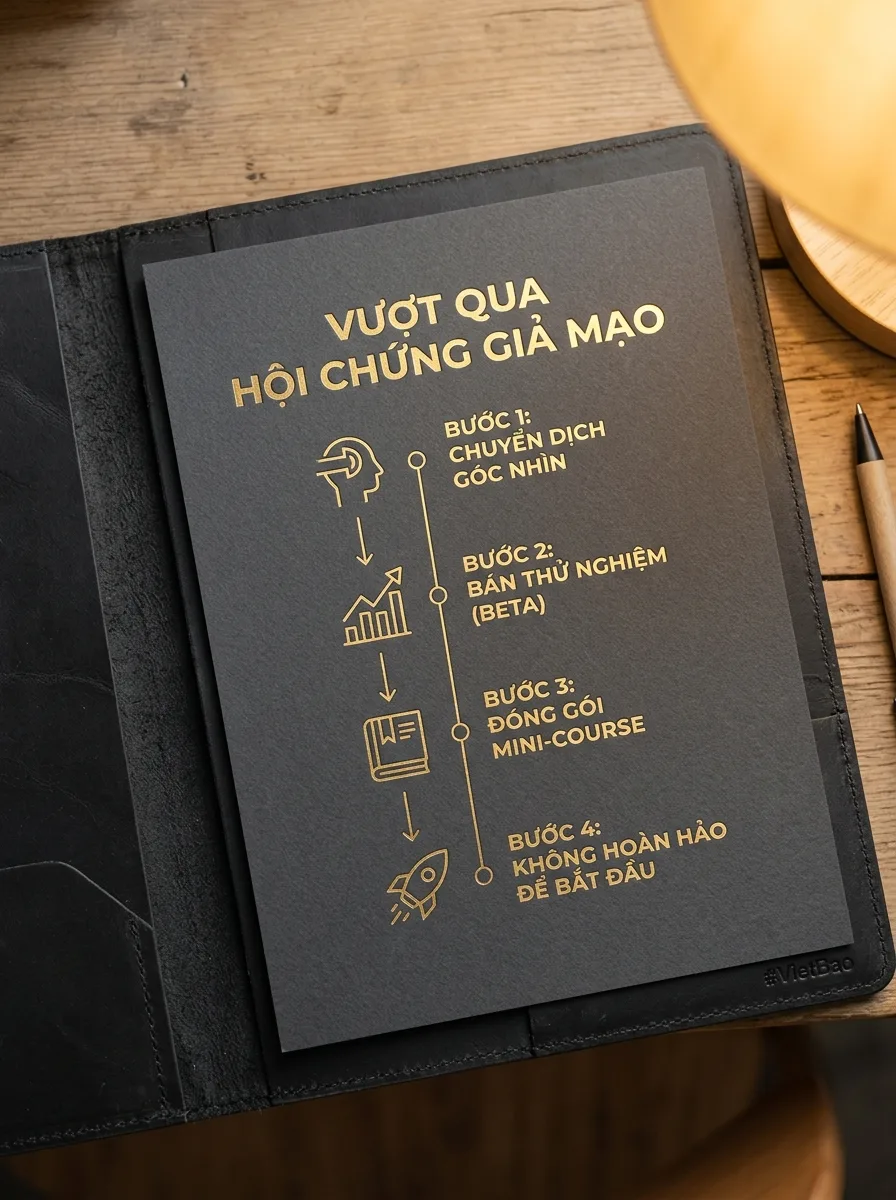 Sơ đồ quy trình vượt qua hội chứng kẻ giả mạo 4 bước